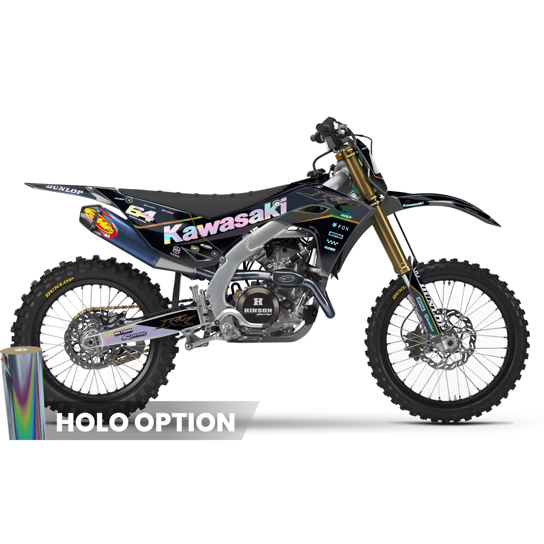 Kit adesivos moto KIT ADESIVOS MOTOCROSS KAWASAKI GOLD CORE