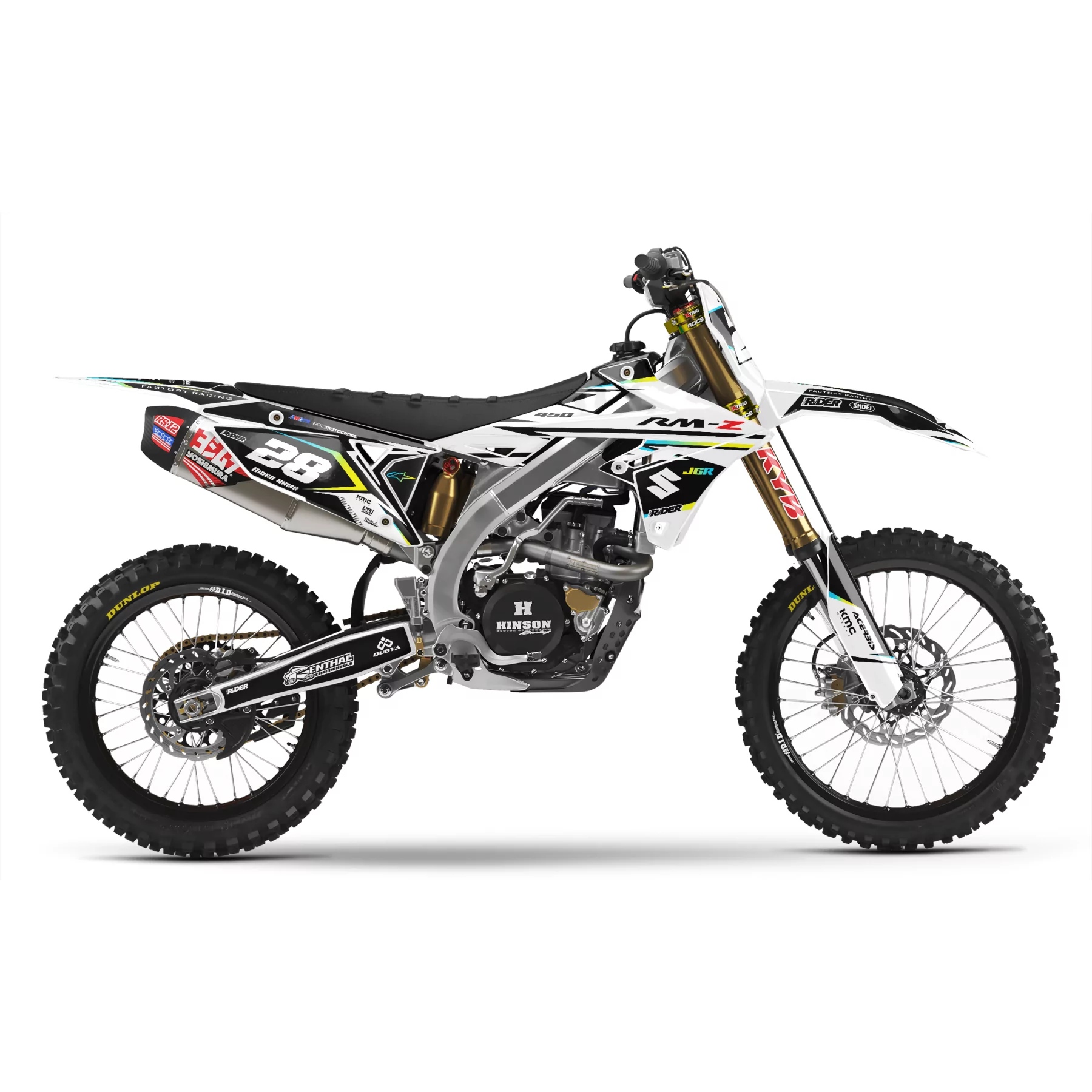 Kit adhesivos moto KIT ADHESIVOS MOTOCROSS SUZUKI WHITE FIRM