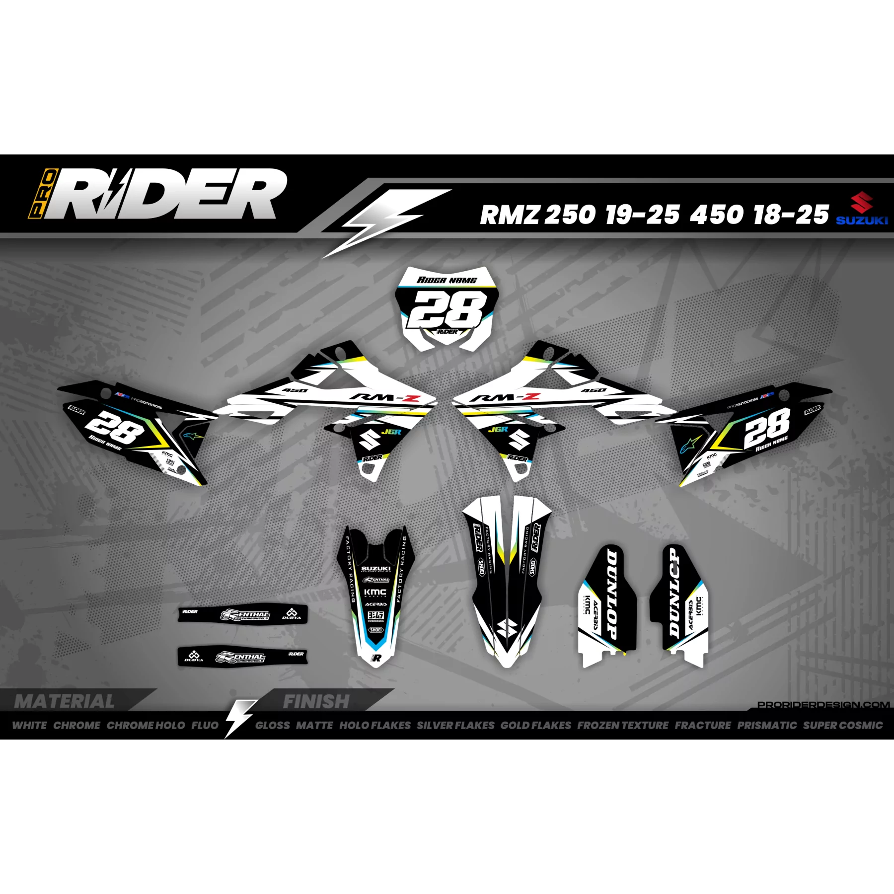 Stickerset moto STICKERSET MOTOCROSS SUZUKI WHITE FIRM