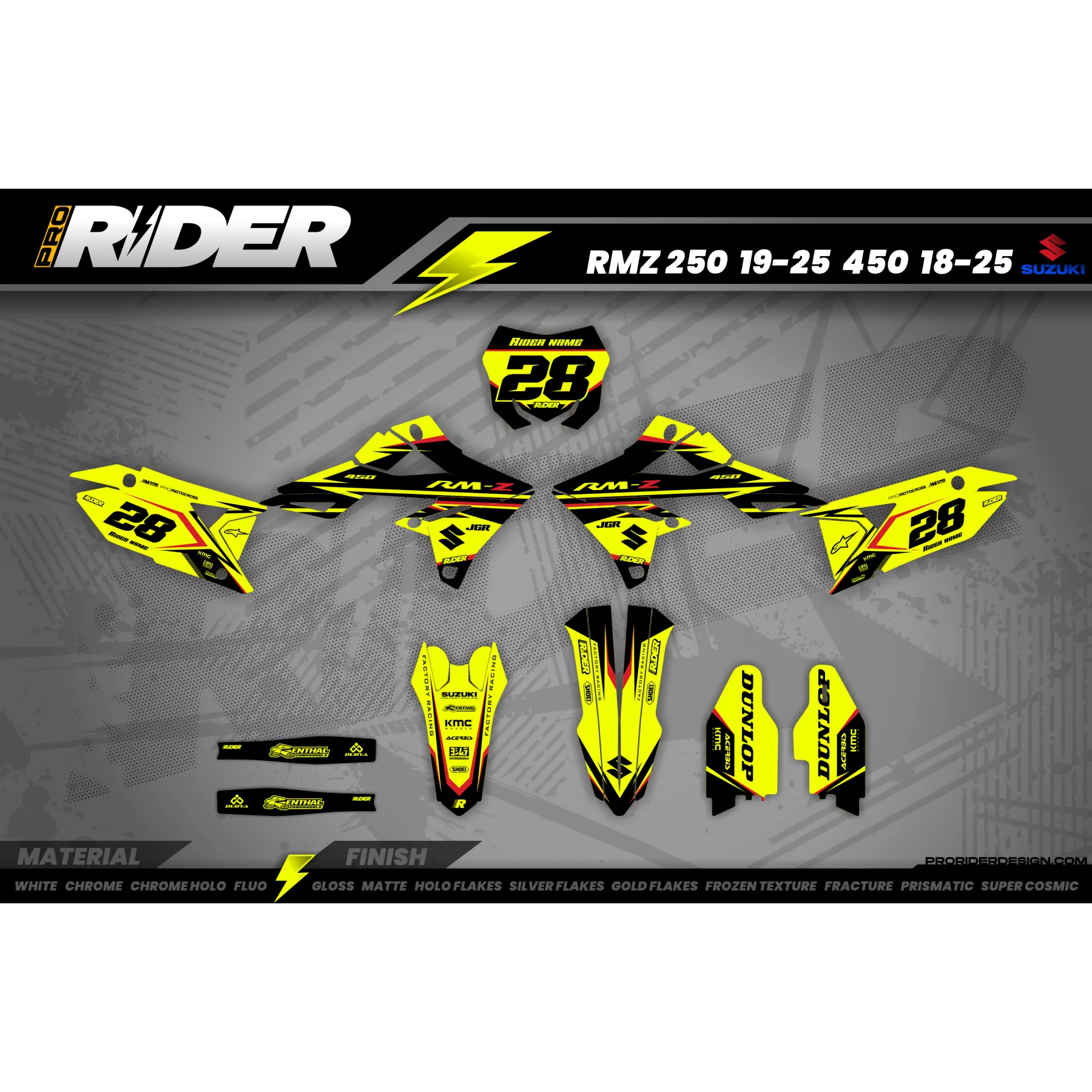 Stickerset moto STICKERSET MOTOCROSS SUZUKI FLUO FIRM
