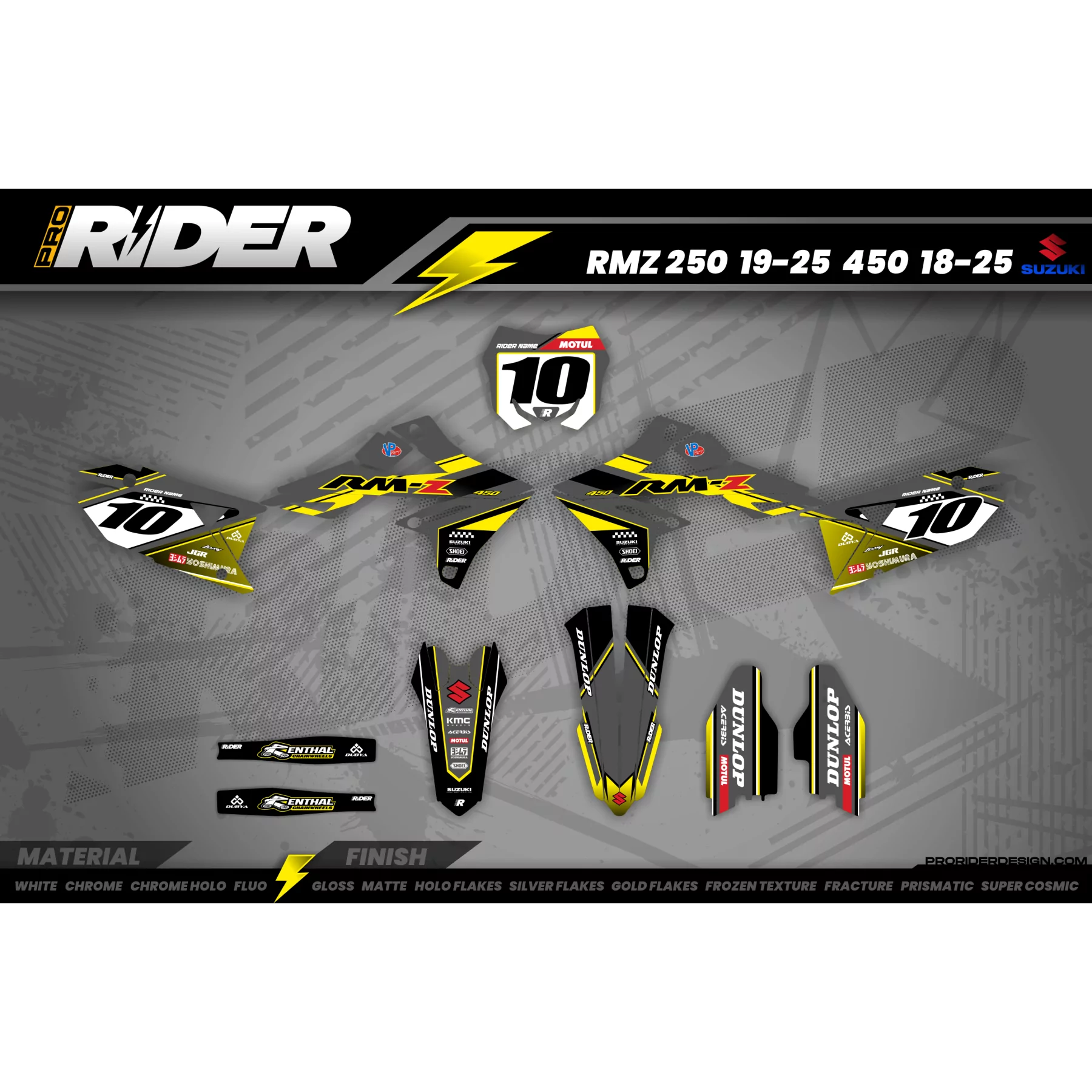 Kit adesivos moto KIT ADESIVOS MOTOCROSS SUZUKI GREY TRUE