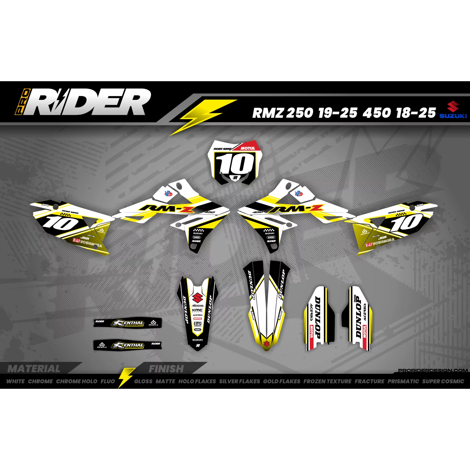 Grafiche moto GRAFICHE MOTOCROSS SUZUKI WHITE TRUE
