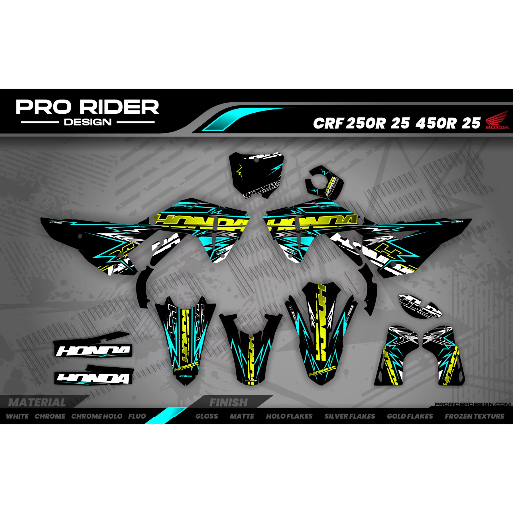Kit adesivos moto KIT ADESIVOS MOTOCROSS HONDA BOLD EFFECT