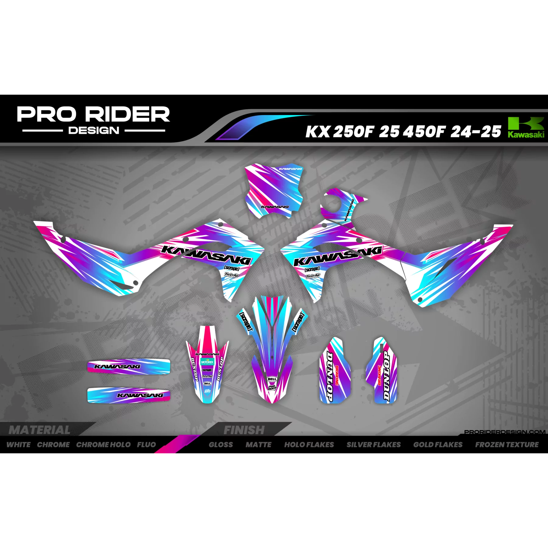 Kit adesivos moto KIT ADESIVOS MOTOCROSS KAWASAKI SAVAGE