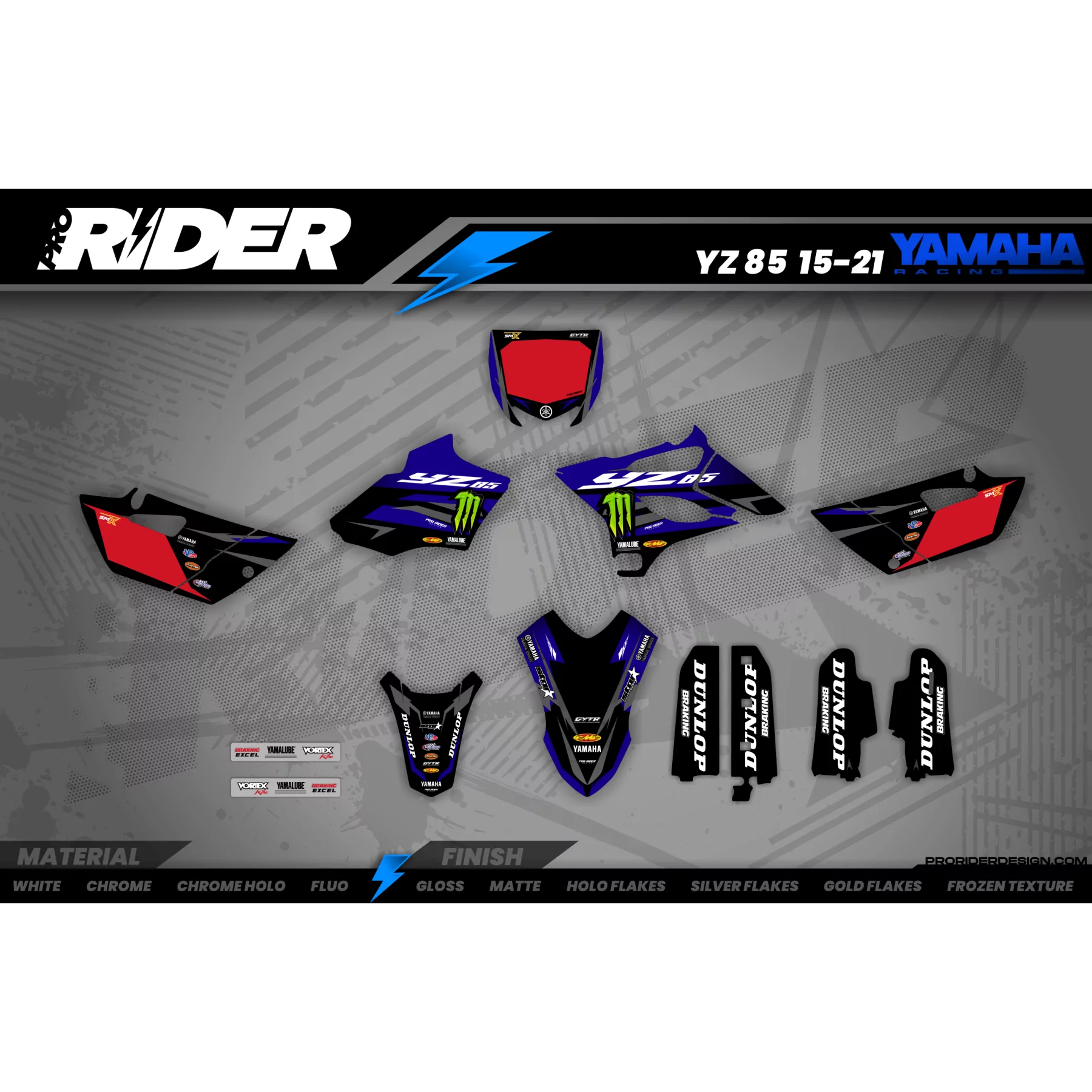 Stickerset moto Stickerset Motocross YZ YZF TTR YAMAHA ENERGY TOMAC