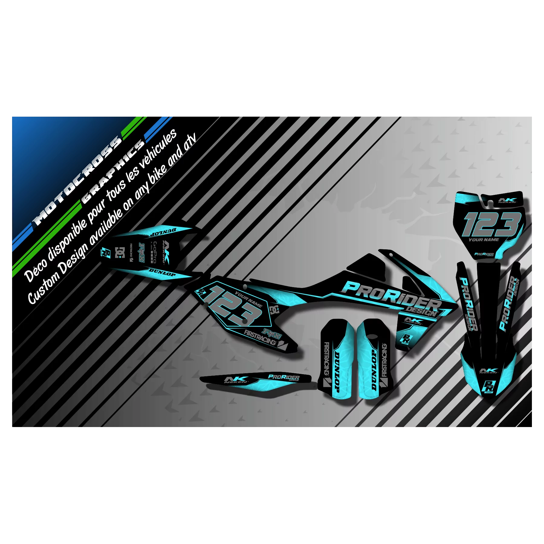 STICKERSET motor Stickerset PERSOONLIJK QUAD PRO RIDER (ref:prda34x)