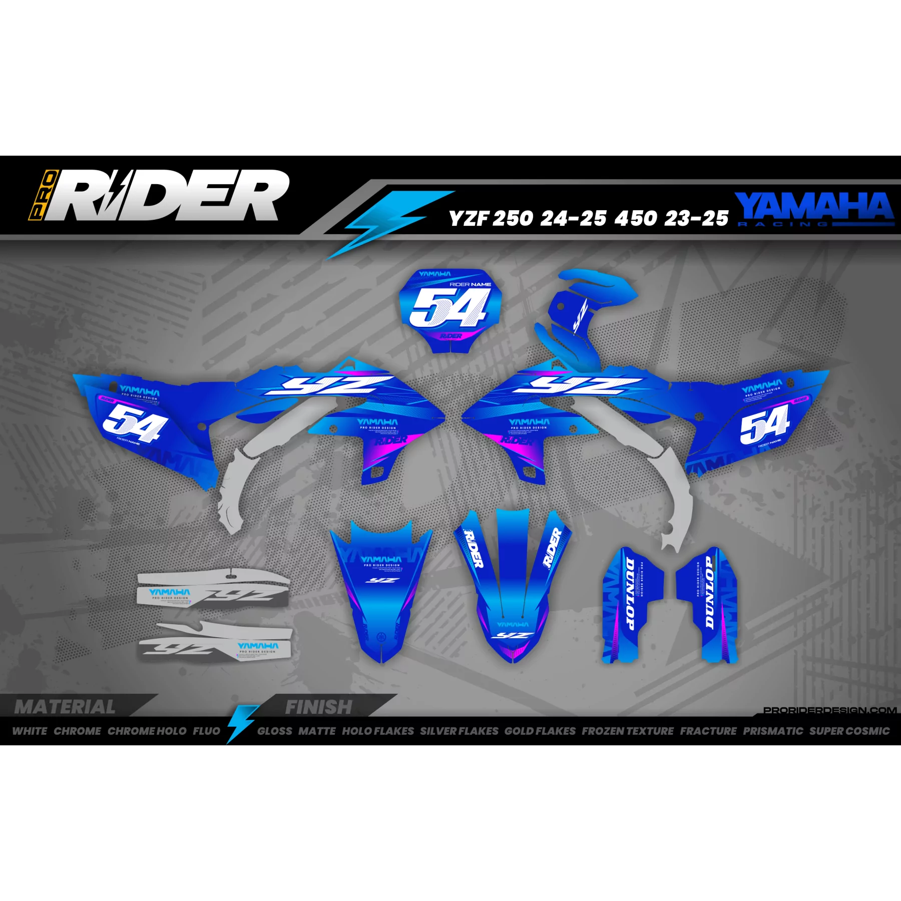 Grafiche moto GRAFICHE MOTOCROSS YAMAHA TRUE BLUE