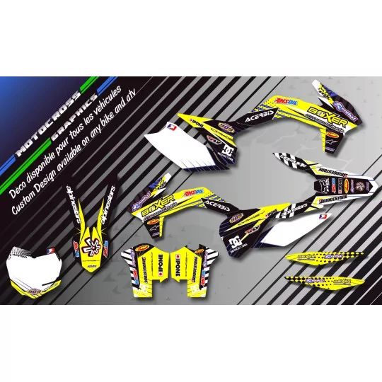 STICKERSET motor Stickerset QUAD BOXER GEEL (REF:PRDA1D)