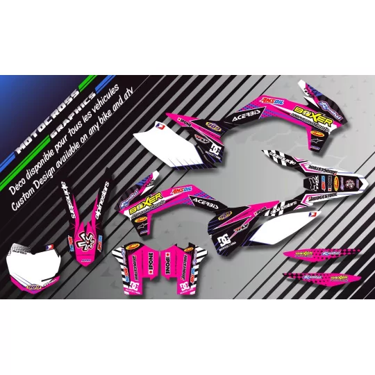 Kit adesivos moto KIT ADESIVOS QUAD BOXER ROSA (REF:PRDA1F)