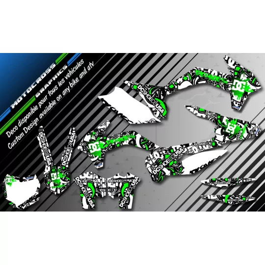 Kit adesivos moto KIT ADESIVOS QUAD DC B&W VERDE (REF:PRDA15B)