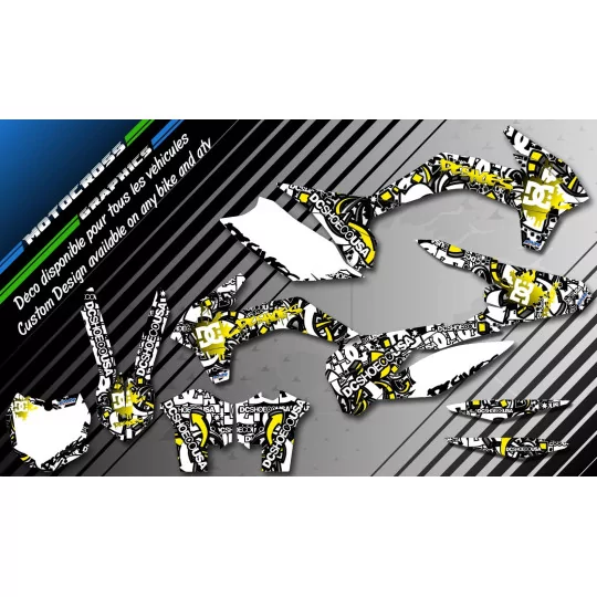 Stickerset motor STICKERSET QUAD DC B&W GEEL (REF:PRDA15D)