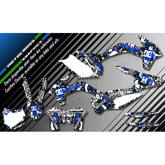 Kit adesivos moto KIT ADESIVOS QUAD DC B&W AZUL (REF:PRDA15E)