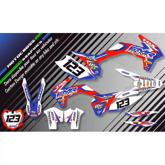 Kit adesivos moto KIT ADESIVOS QUAD FMR FACTORY VERMELHO (REF:PRDA13A)