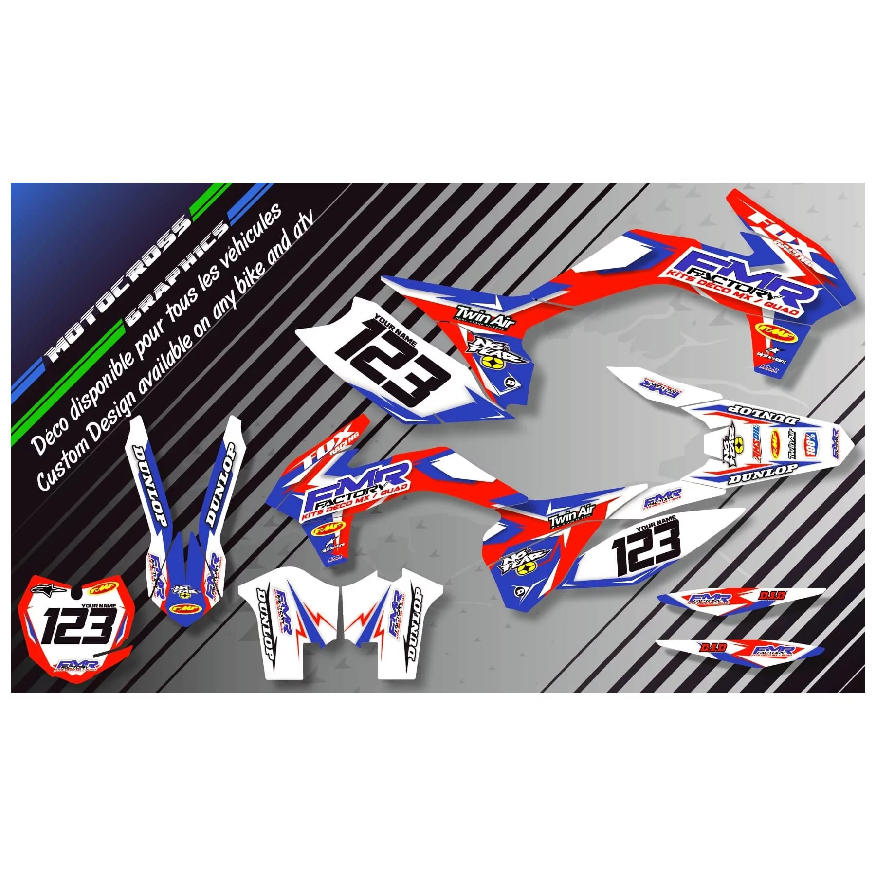 Dekor Motorrad Dekor QUAD FMR FACTORY ROT (REF:PRDA13A)