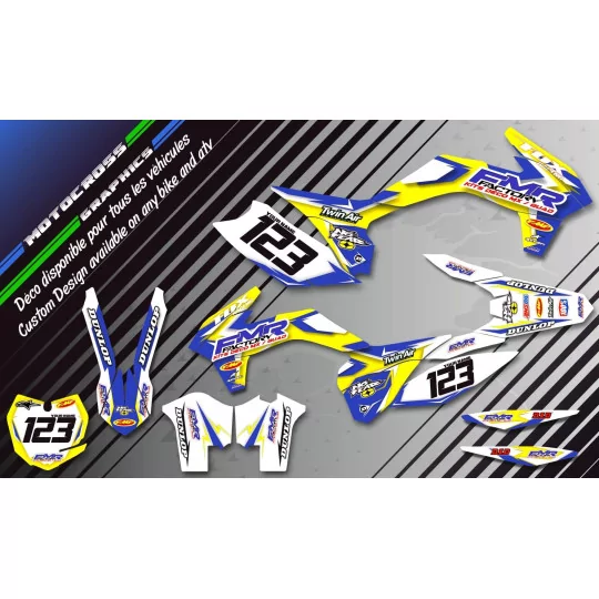 Stickerset motor STICKERSET QUAD FMR FACTORY GEEL (REF:PRDA13D)