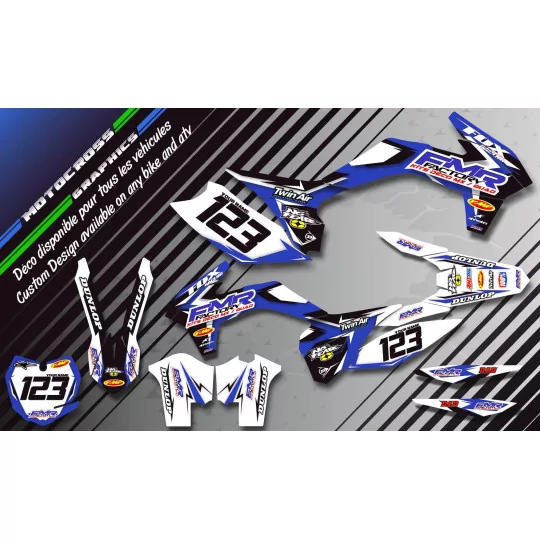 Kit adesivos moto KIT ADESIVOS QUAD FMR FACTORY AZUL (REF:PRDA13E)