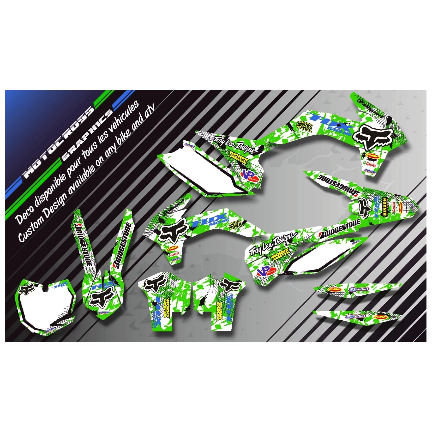 STICKERSET motor Stickerset QUAD FOX CAMO GROEN (REF:PRDA9B)