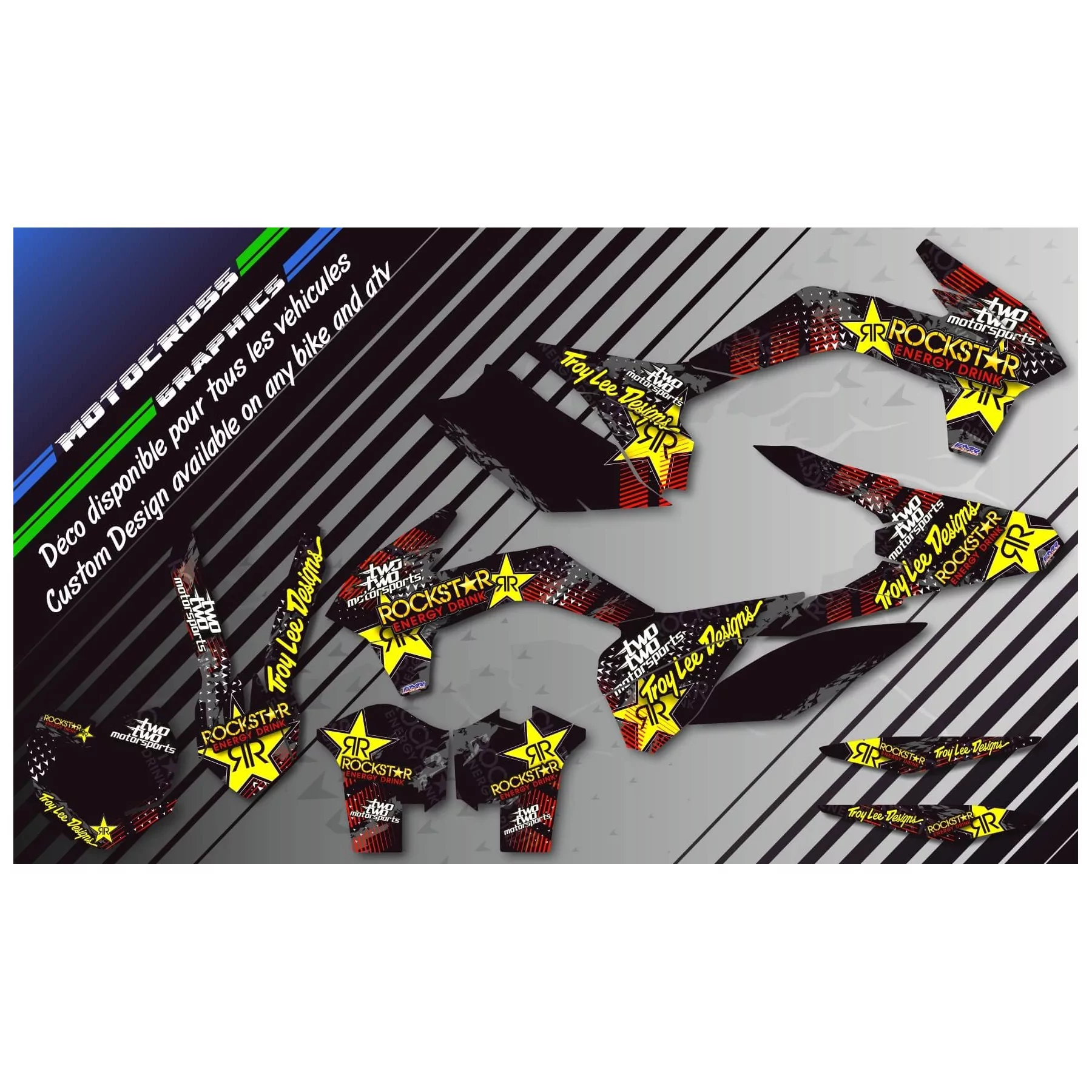 Dekor Motorrad Dekor QUAD ROCKSTAR ENERGY ROT (REF:PRDA16A)