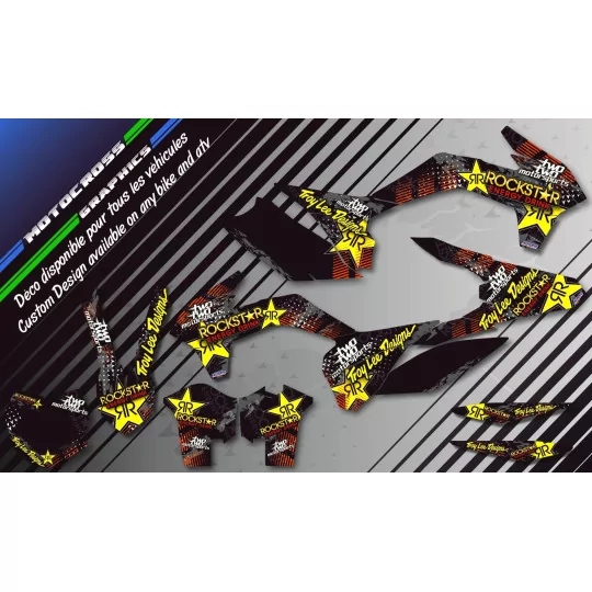 Kit adesivos moto KIT ADESIVOS QUAD ROCKSTAR ENERGY LARANJA (REF:PRDA16C)