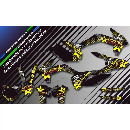 Stickerset motor STICKERSET QUAD ROCKSTAR ENERGY GEEL (REF:PRDA16D)