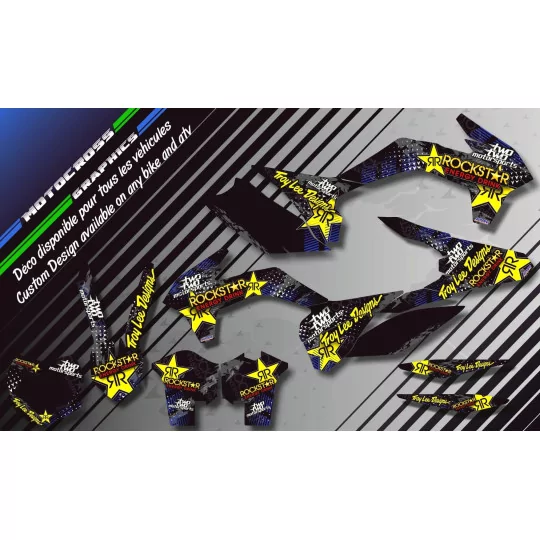 Kit adesivos moto KIT ADESIVOS QUAD ROCKSTAR ENERGY AZUL  (ref:prda16E)