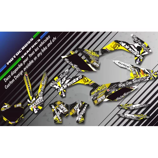 Kit adesivos moto KIT ADESIVOS QUAD ALPINESTARS AMARELO (REF:PRDA4E)