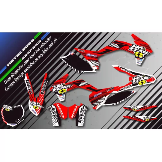 Kit adesivos moto KIT ADESIVOS QUAD no fear VERMELHO (REF:PRDA5B)