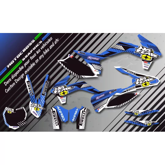 Kit adesivos moto KIT ADESIVOS QUAD no fear AZUL (REF:PRDA5E)