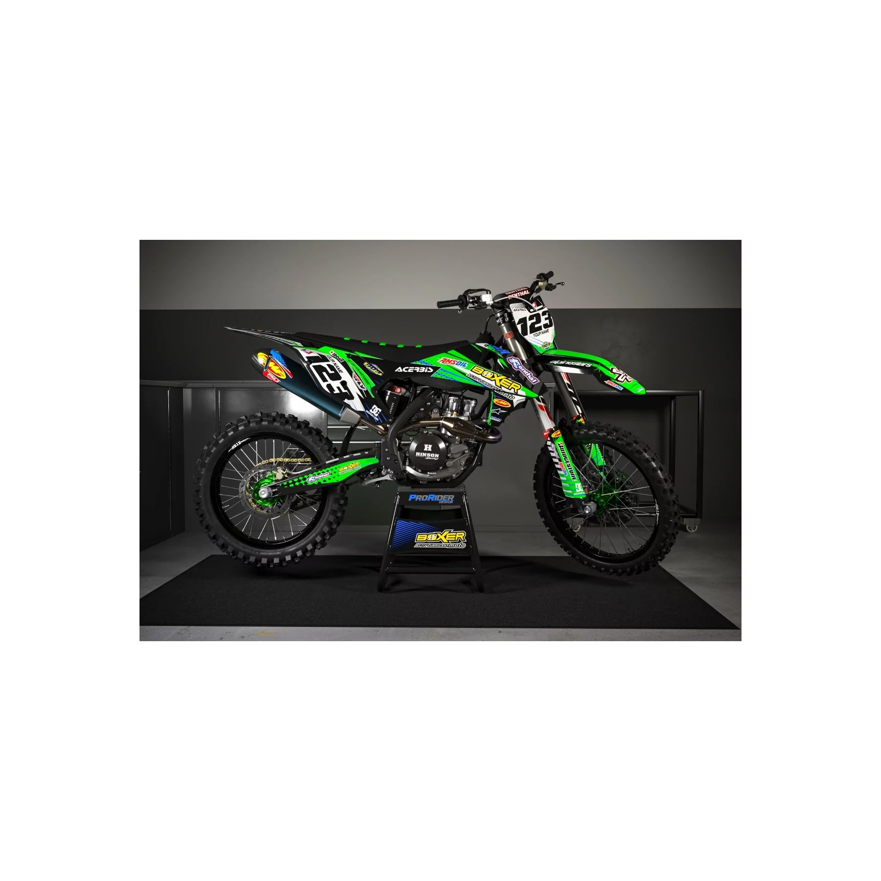 STICKERSET motor Stickerset MOTOCROSS BOXER groen (ref:prda1b)