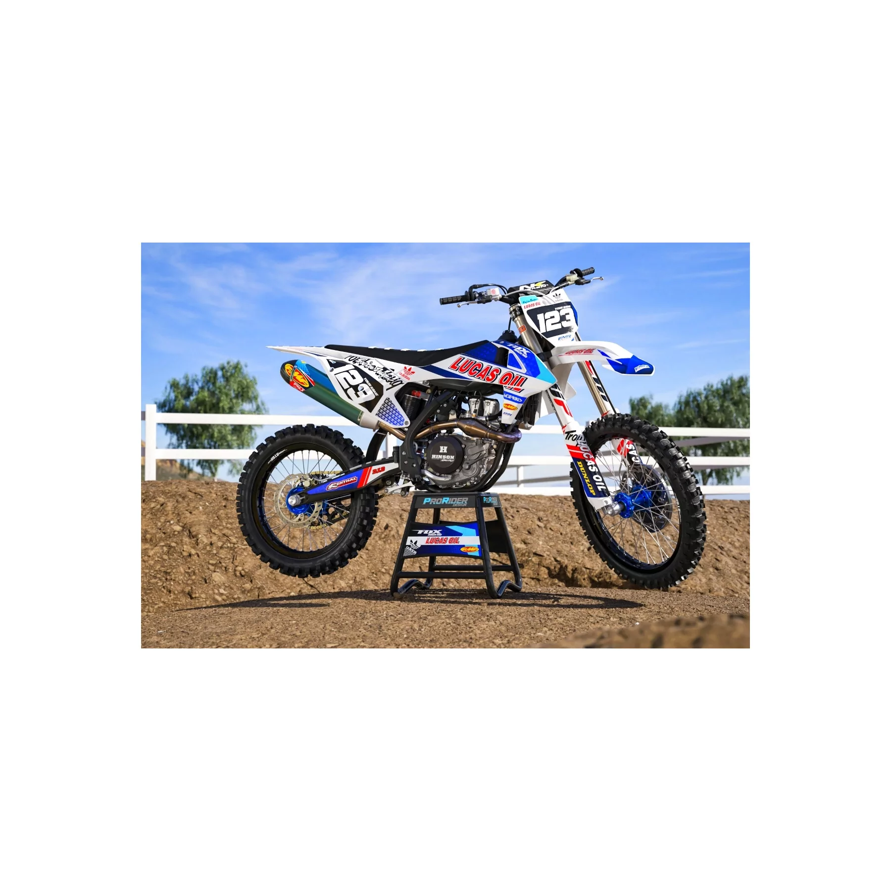Kit adesivos moto KIT ADESIVOS MOTOCROSS PERSO LUCAS OIL branco (ref:prda23g)