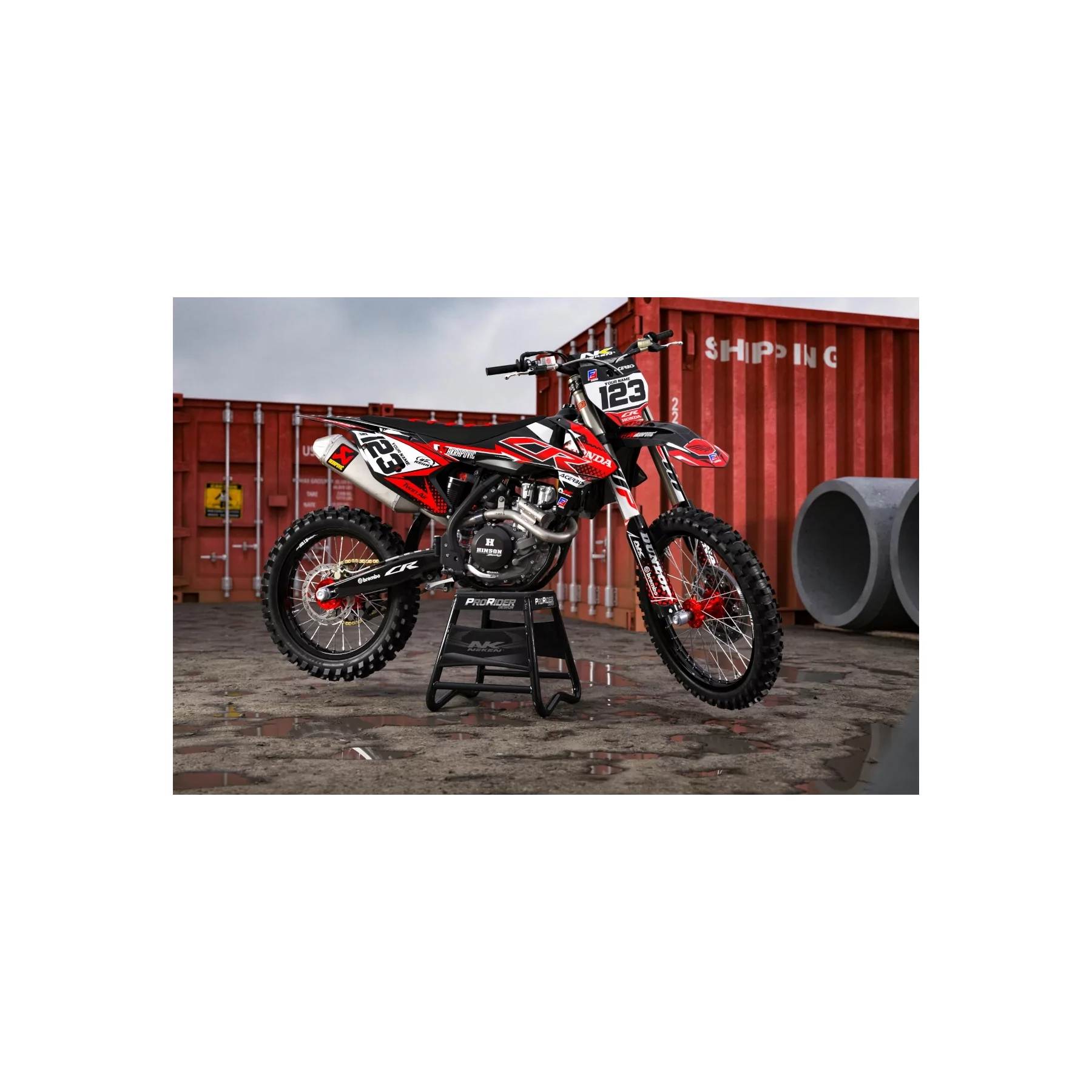 Kit adesivos moto KIT ADESIVOS MOTOCROSS honda FACTORY ENERGY vermelho (ref:prda33a)