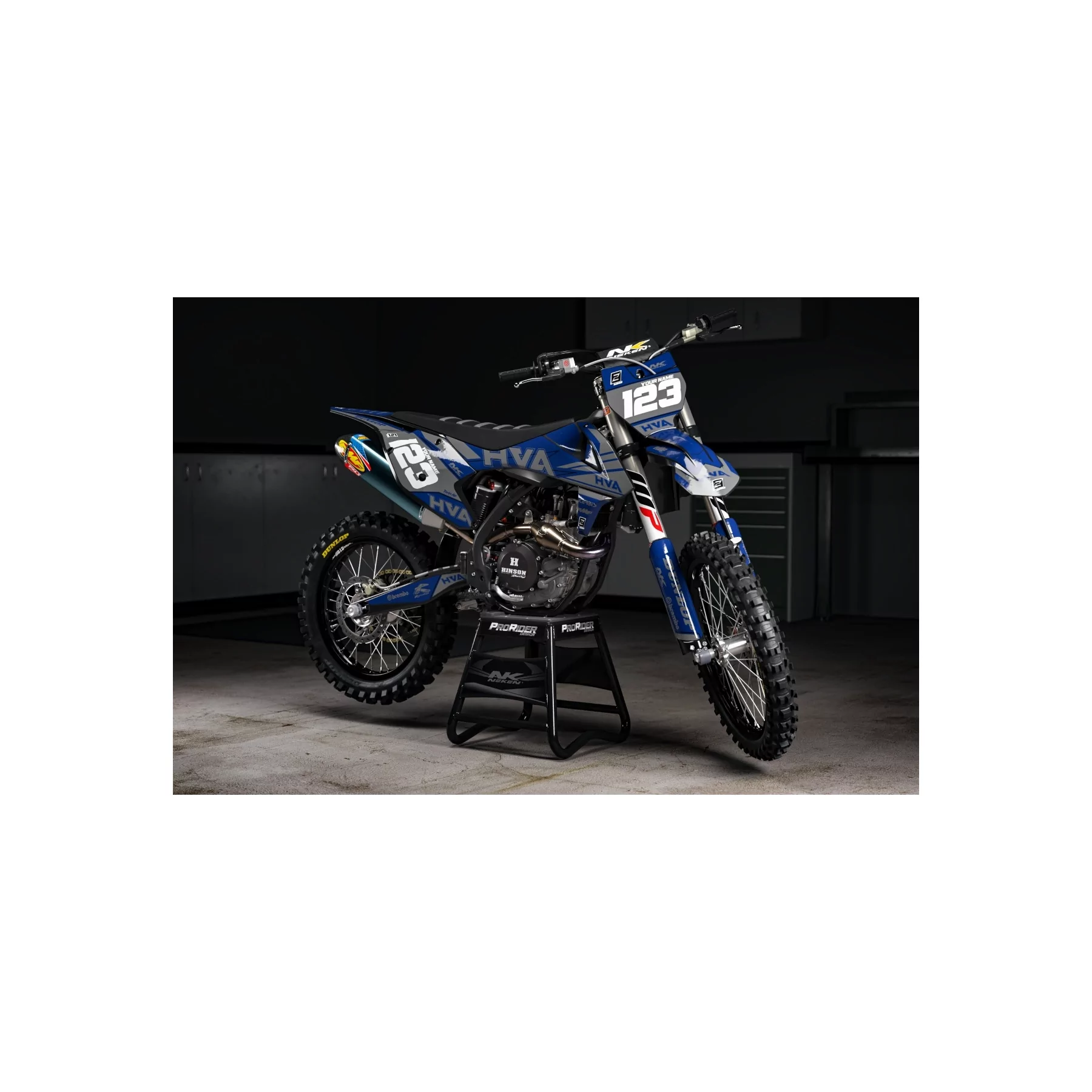 STICKERSET moto Stickerset Motocross Husqvarna FACTORY NEKEN grijs|blauw (ref:prda32i)