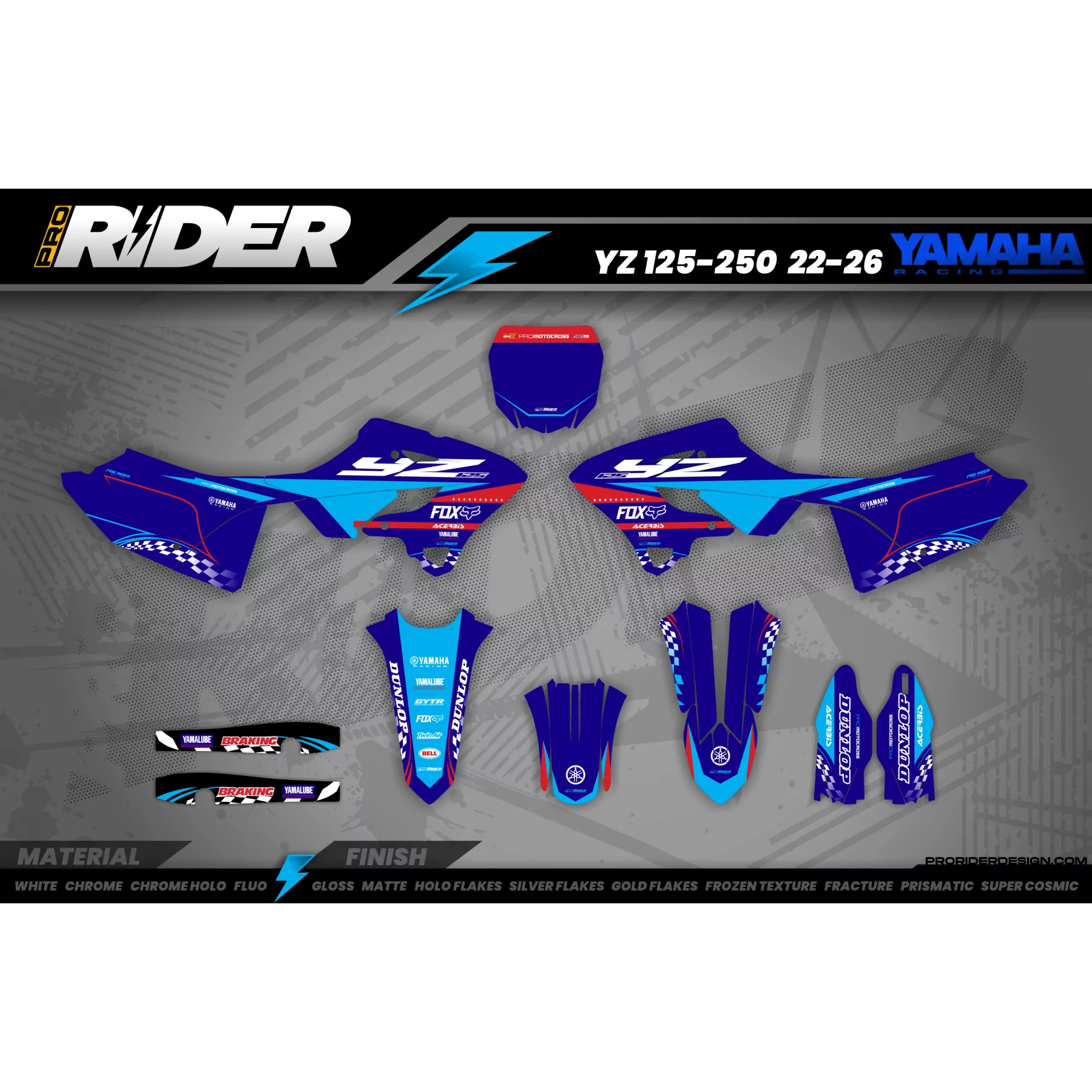 Kit adhesivos moto Kit adhesivos Motocross YAMAHA Racer - BLUE