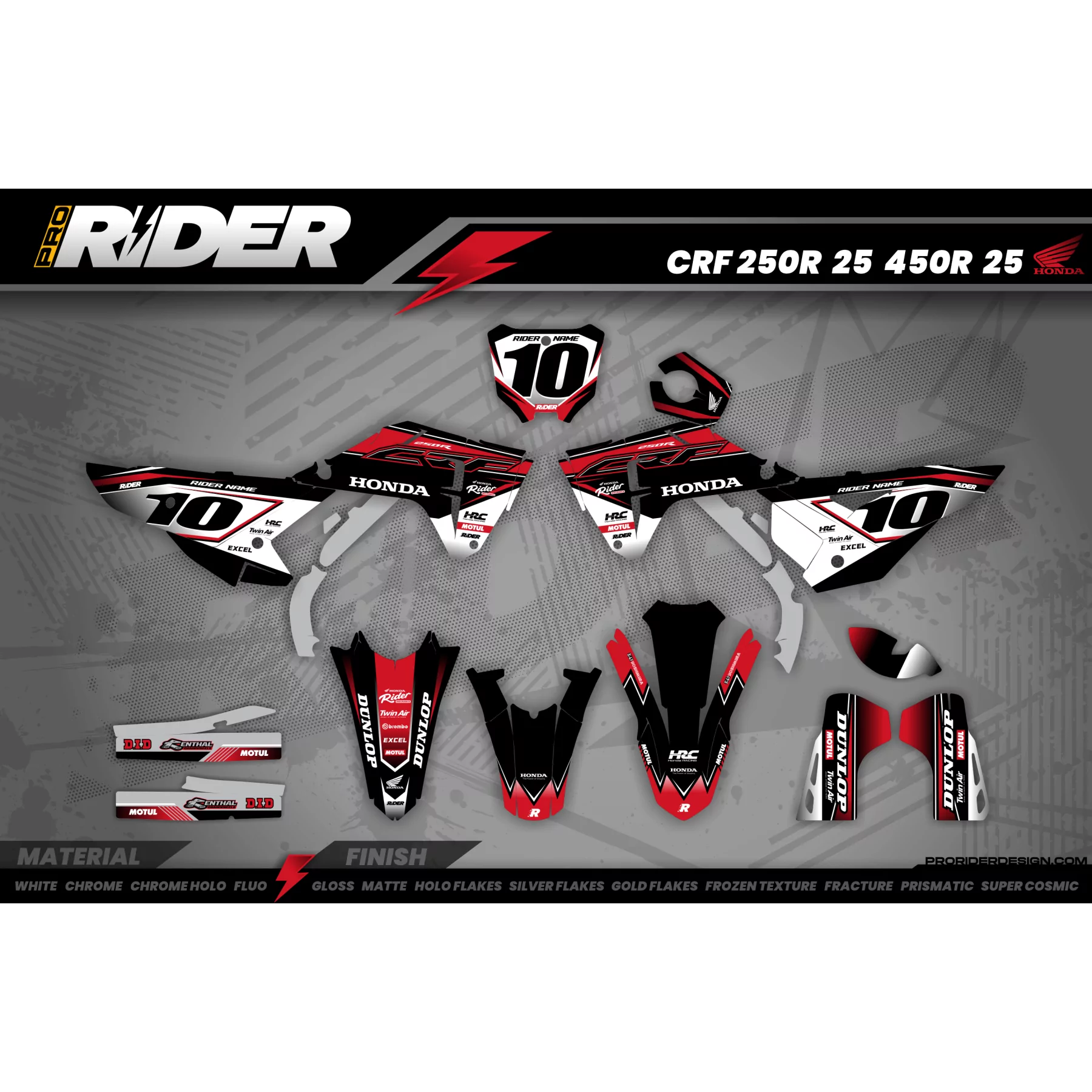 Kit adesivos moto KIT ADESIVOS Motocross HONDA HRC LINE