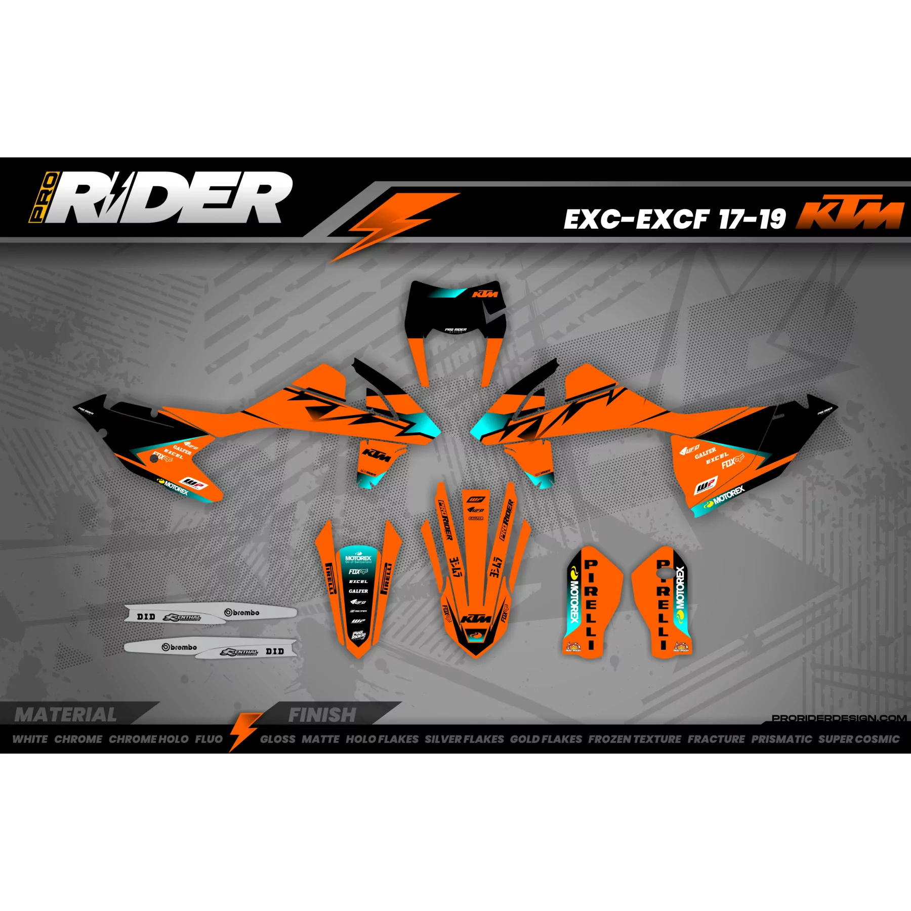 Stickerset motor Stickerset Motocross KTM SX SXF EXC - OEM VECTOR TEAL
