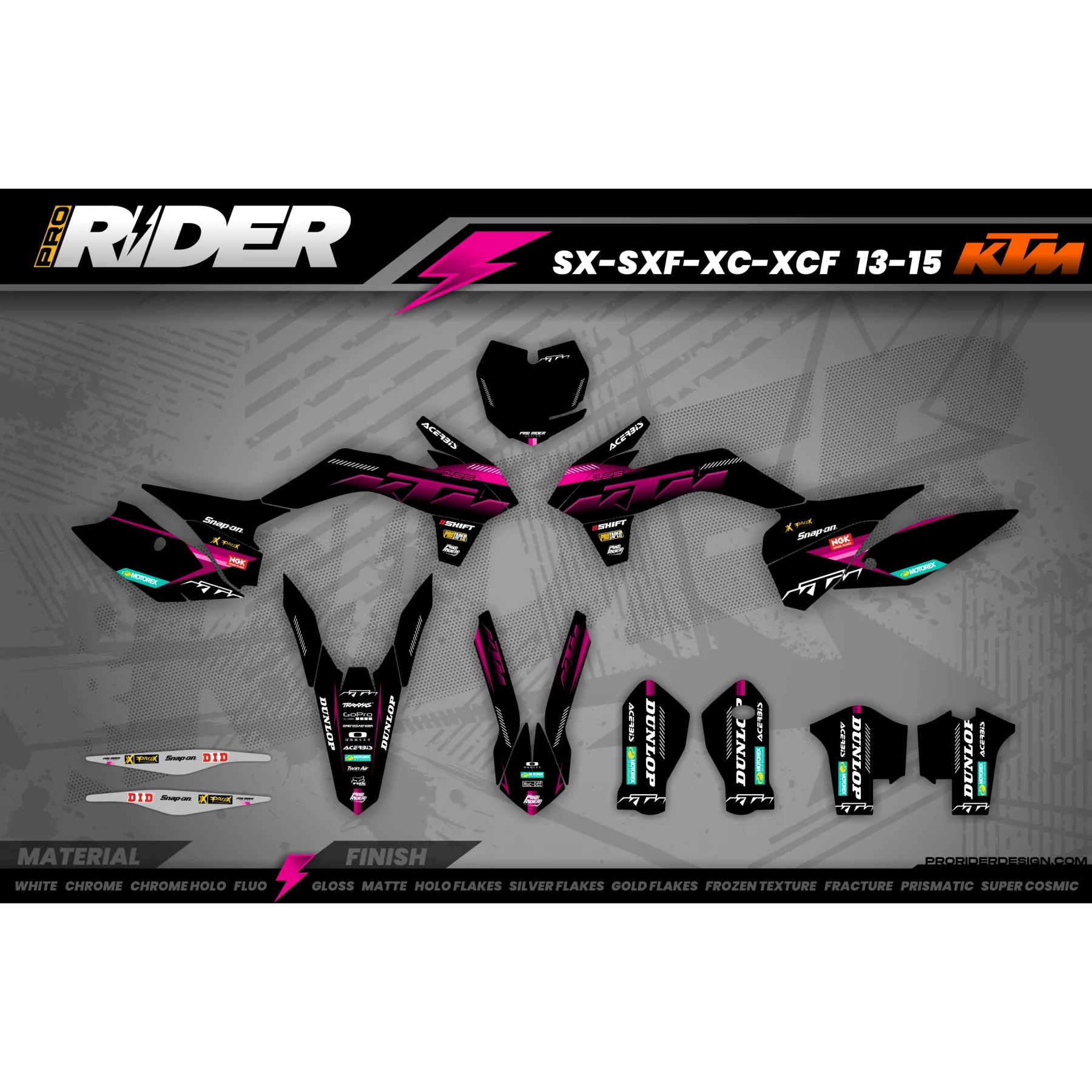 Grafiche moto grafiche Motocross KTM SX SXF EXC | Shadow Edition | Black pink
