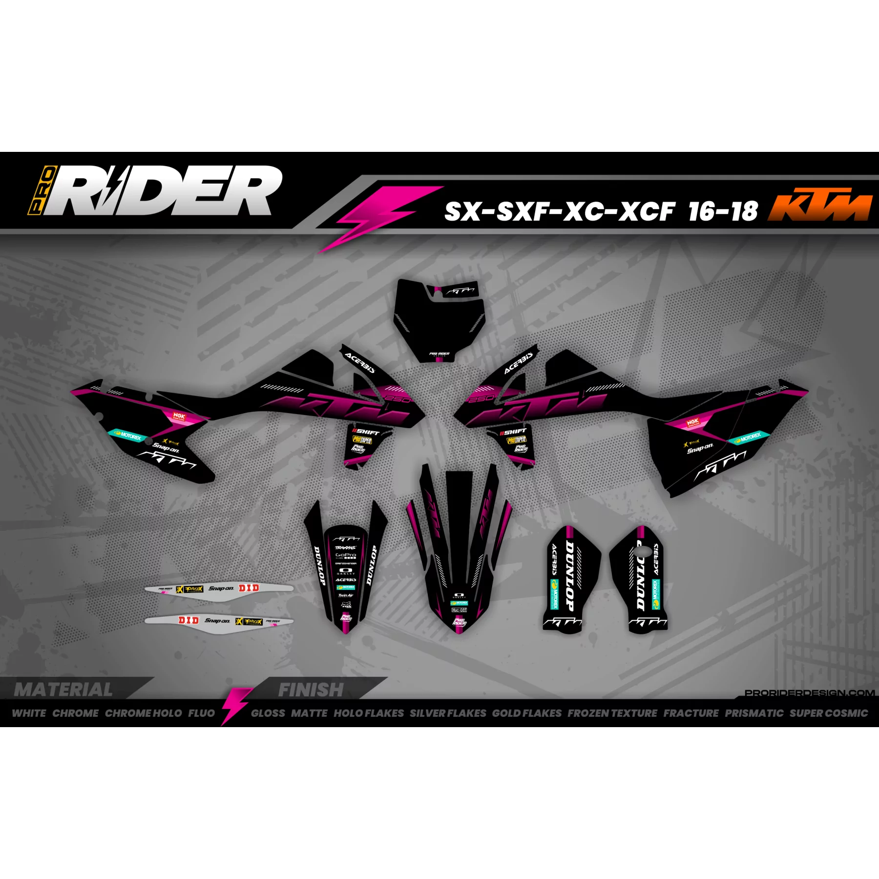 Grafiche moto grafiche Motocross KTM SX SXF EXC | Shadow Edition | Black pink