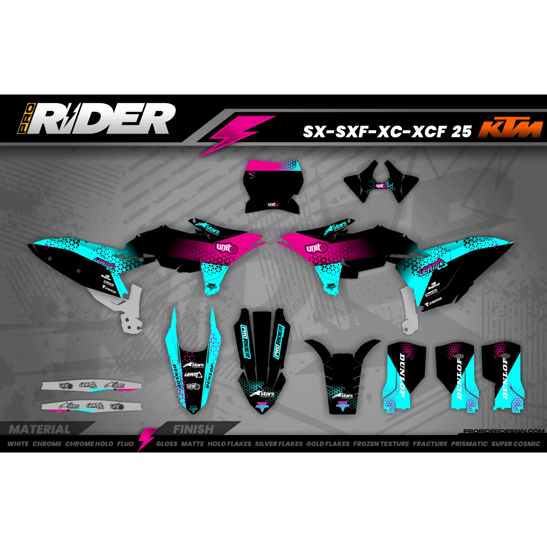 Kit adesivos moto KIT ADESIVOS Motocross PERSO UNIT BLACK