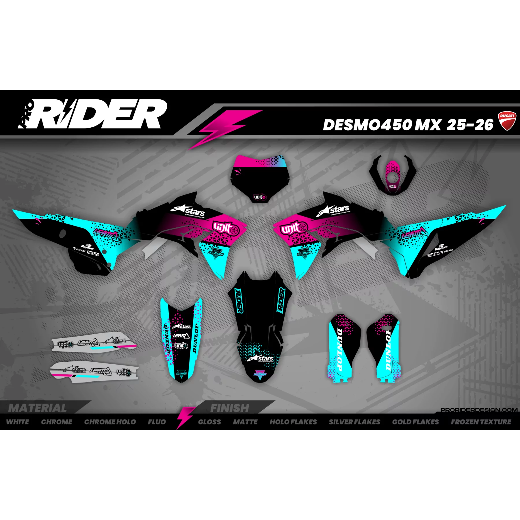 Kit adesivos moto KIT ADESIVOS Motocross PERSO UNIT BLACK