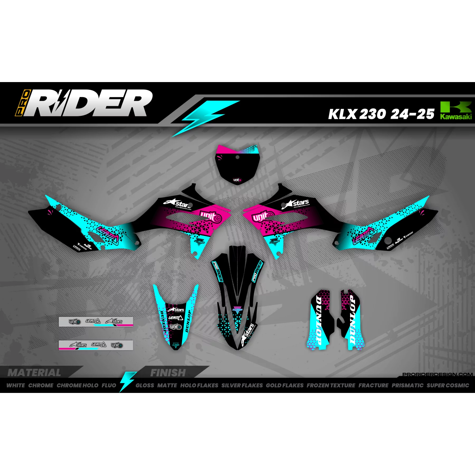 Kit adesivos moto KIT ADESIVOS Motocross PERSO UNIT BLACK