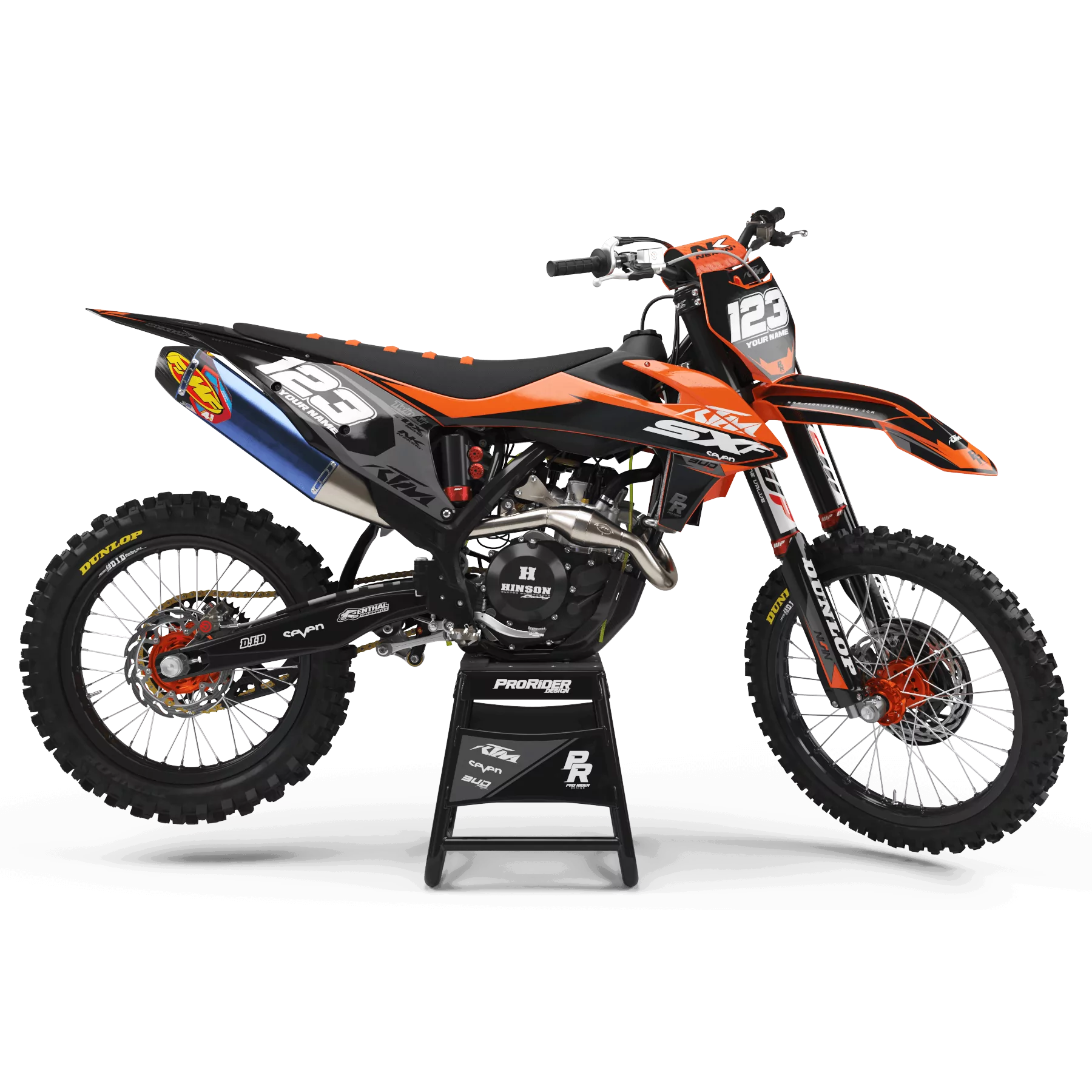 GRAPHICS kit moto Graphics Motocross KTM BUD RACING BLACK|ORANGE (REF:PRDA36C1)