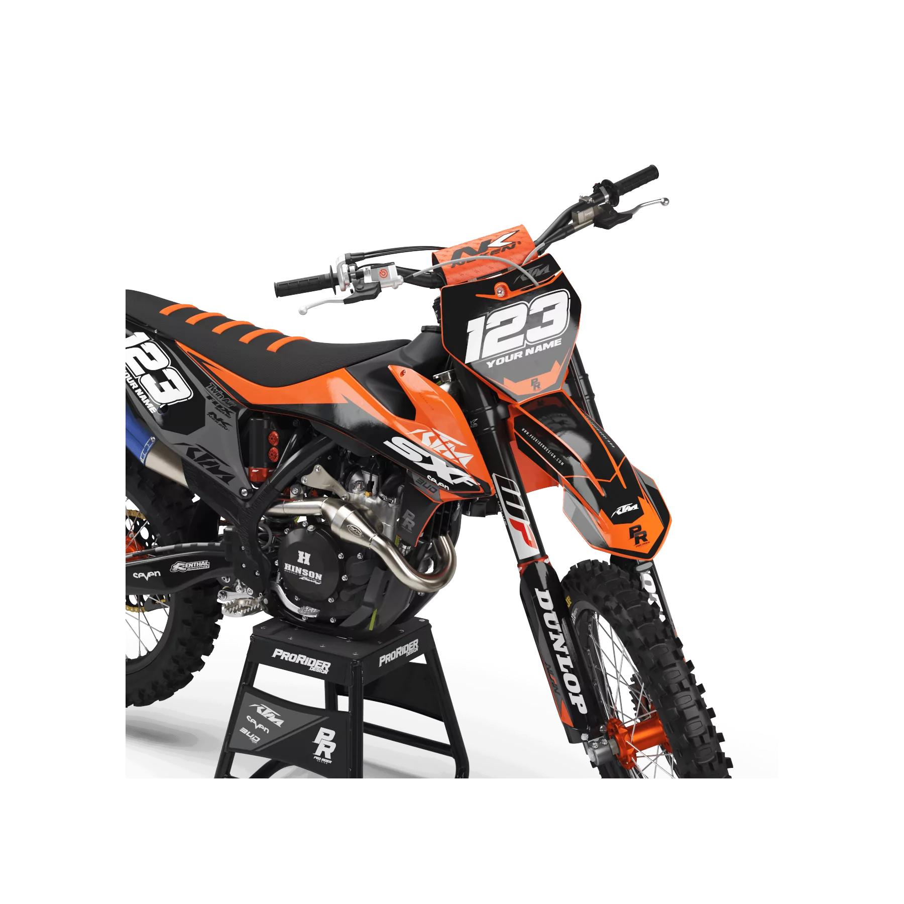 GRAPHICS kit moto Graphics Motocross KTM BUD RACING BLACK|ORANGE (REF:PRDA36C1)