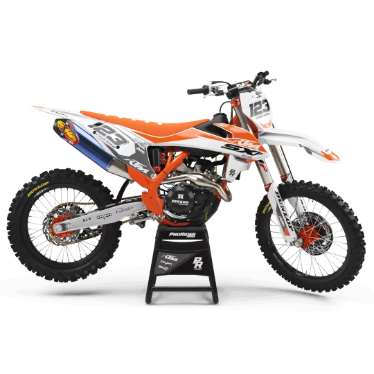Kit adesivos moto KIT ADESIVOS Motocross KTM BUD RACING BRANCO|LARANJA (REF:PRDA36C2)