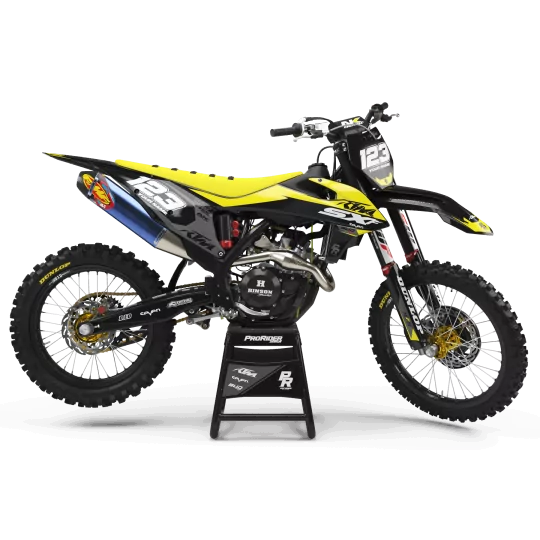 Kit adesivos moto KIT ADESIVOS Motocross KTM BUD RACING PRETO|AMARELO (REF:PRDA36C4)