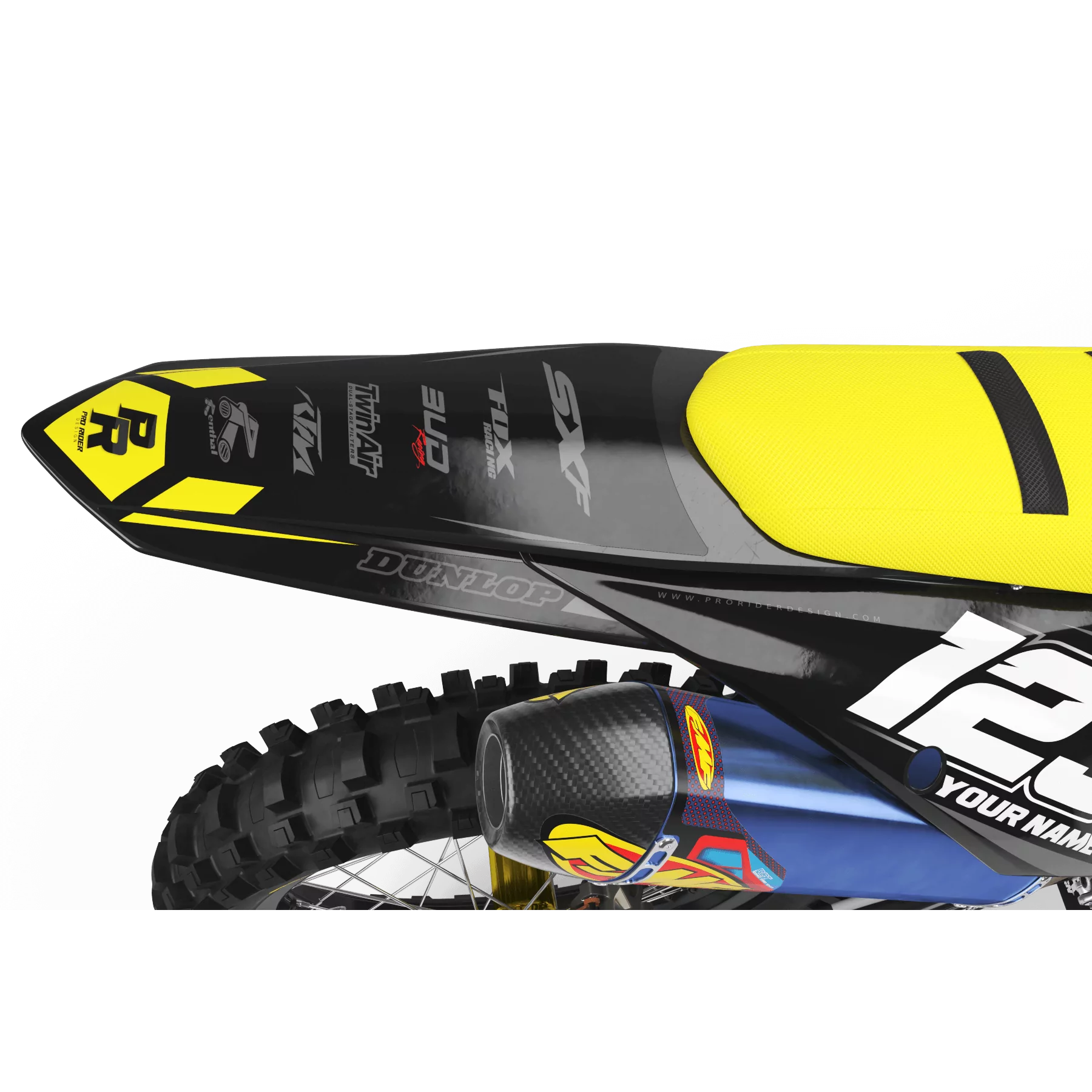 STICKERSET moto Stickerset Motocross KTM BUD RACING ZWART|GEEL (REF:PRDA36C4)