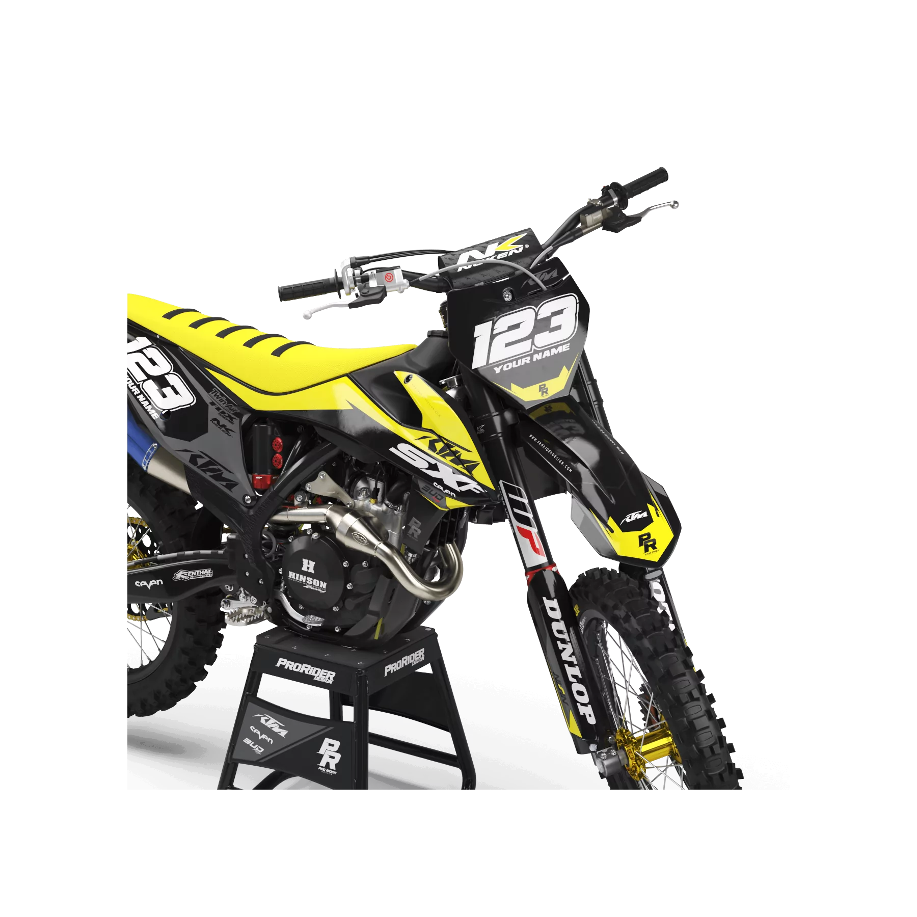 Kit adesivos moto KIT ADESIVOS Motocross KTM BUD RACING PRETO|AMARELO (REF:PRDA36C4)