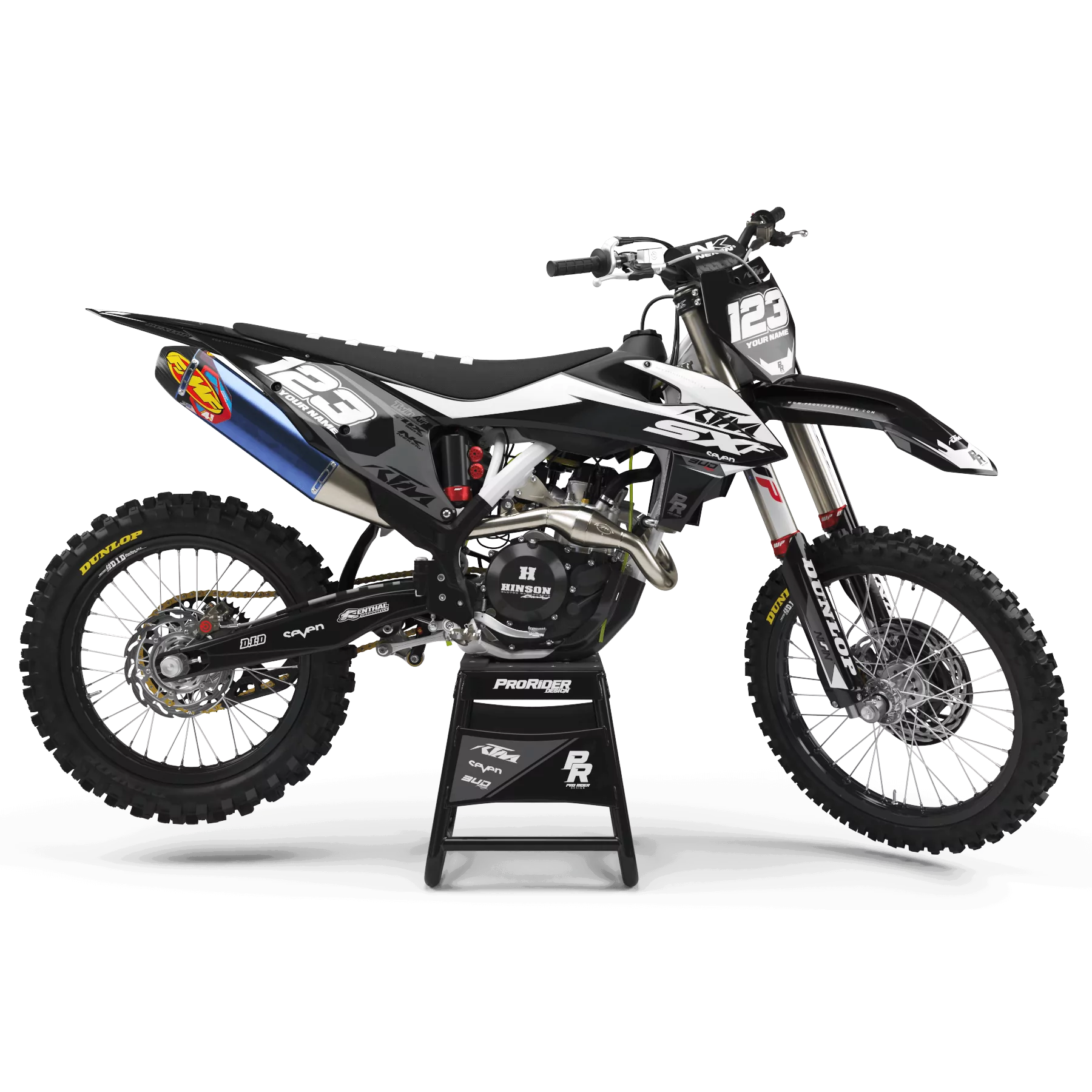STICKERSET moto Stickerset Motocross KTM BUD RACING ZWART|WIT (REF:PRDA36C5)