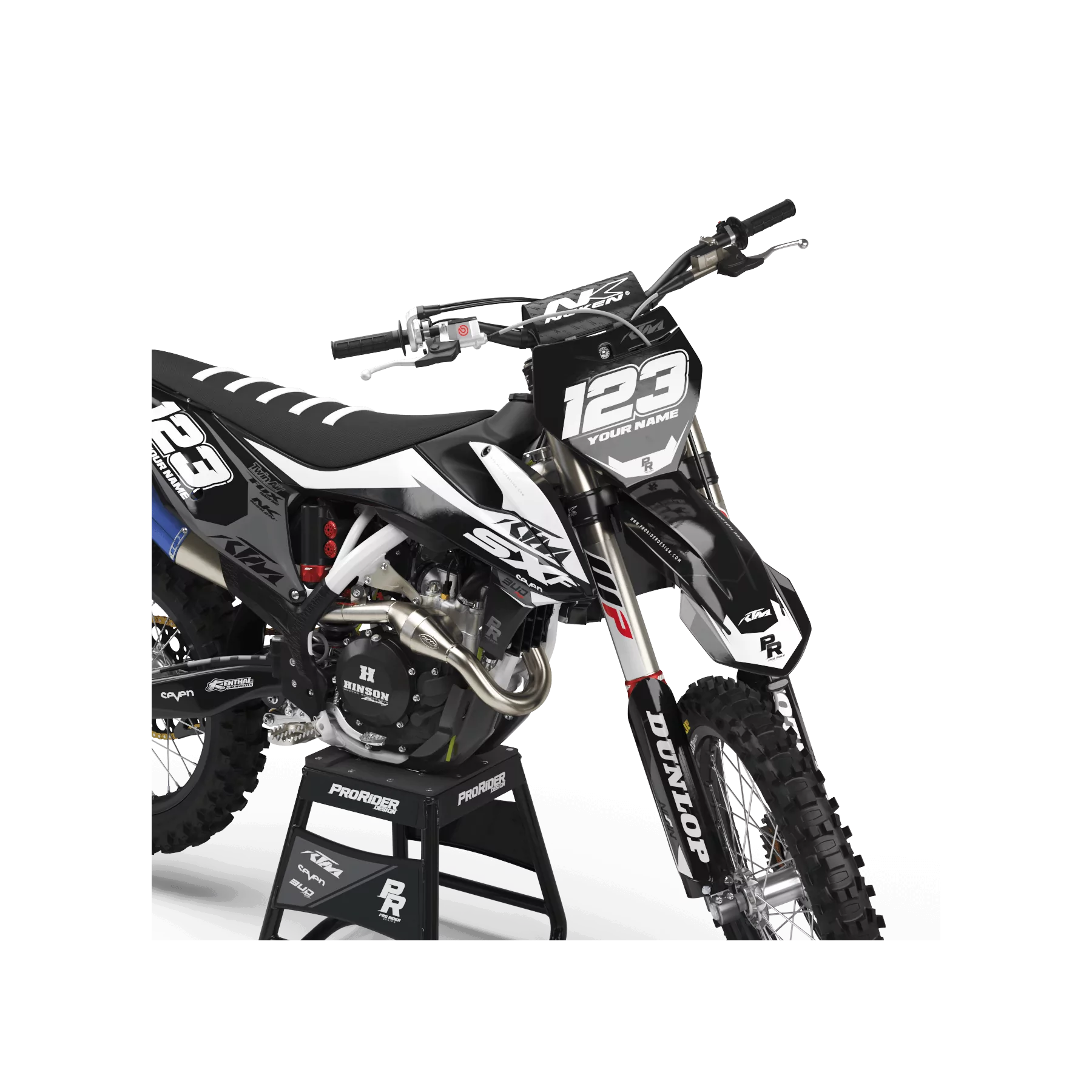 GRAPHICS moto kit Graphics Motocross KTM BUD RACING BLACK|WHITE (REF:PRDA36C5)