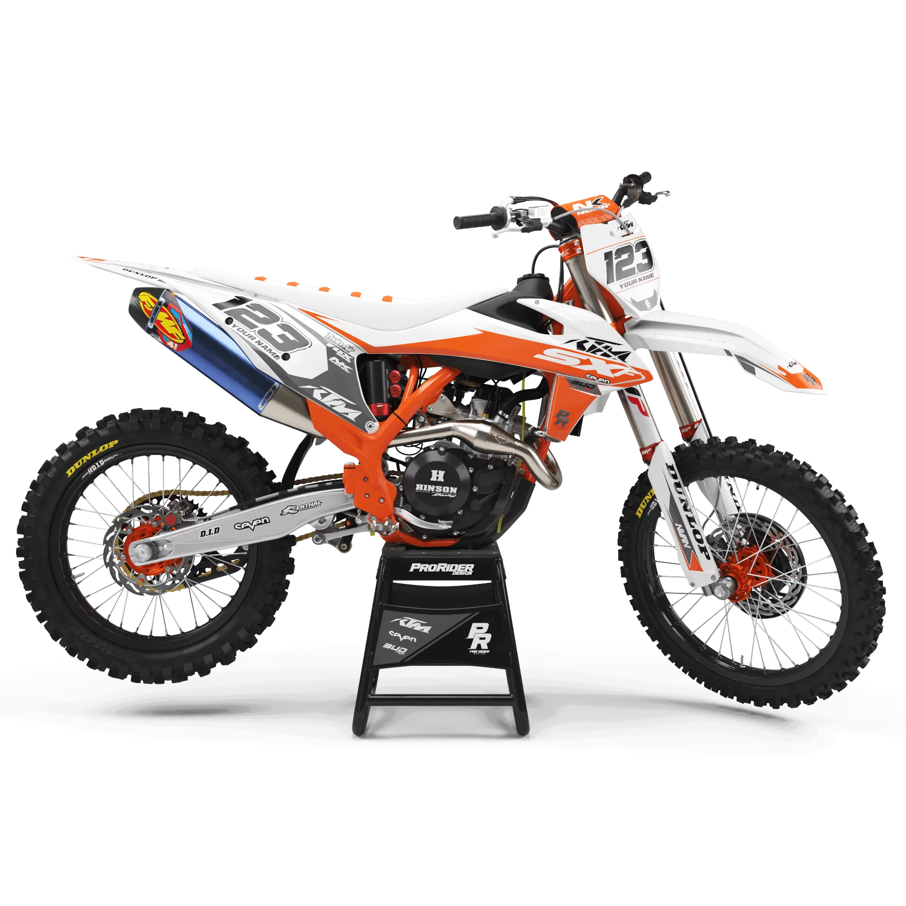 Stickerset moto STICKERSET Motocross KTM BUD RACING ORANJE|WIT (REF:PRDA36C6)