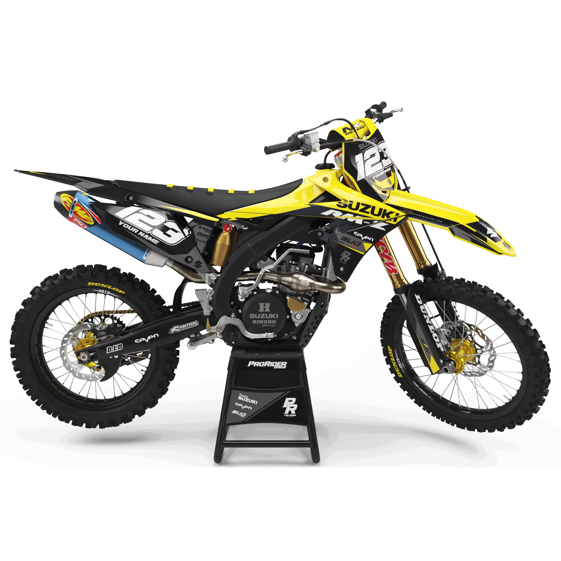 GRAPHICS moto Graphics Motocross SUZUKI BUD RACING BLACK|YELLOW (REF:PRDA36D1)